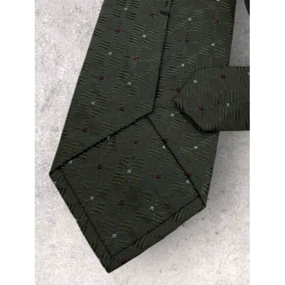 LORENZINI Silk Tie ITALY Gray Geometric W:3.7" EUC - Picture 5 of 6